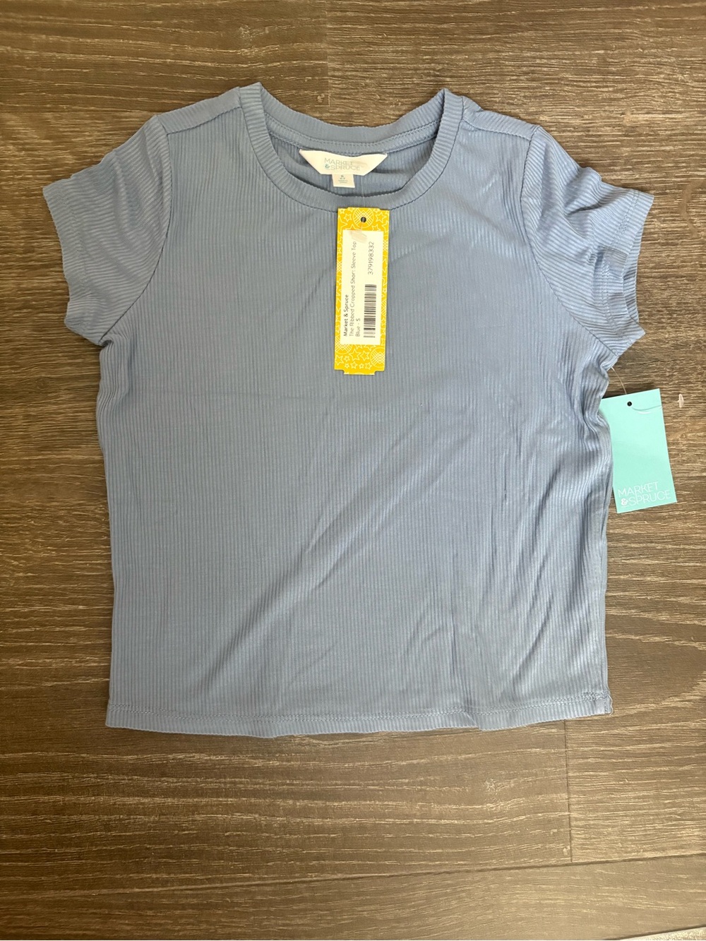 Market & Spruce Ribbed Cropped Short Sleeve Tee - Size Small (6/7) NEW!